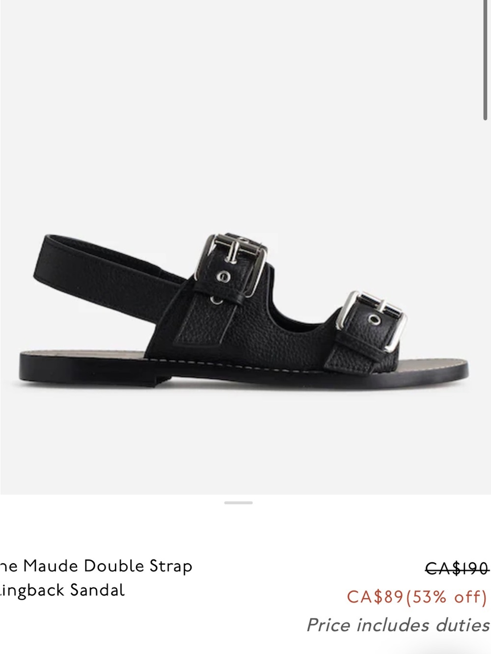 Madewell Black Double Strap Slingback Sandal